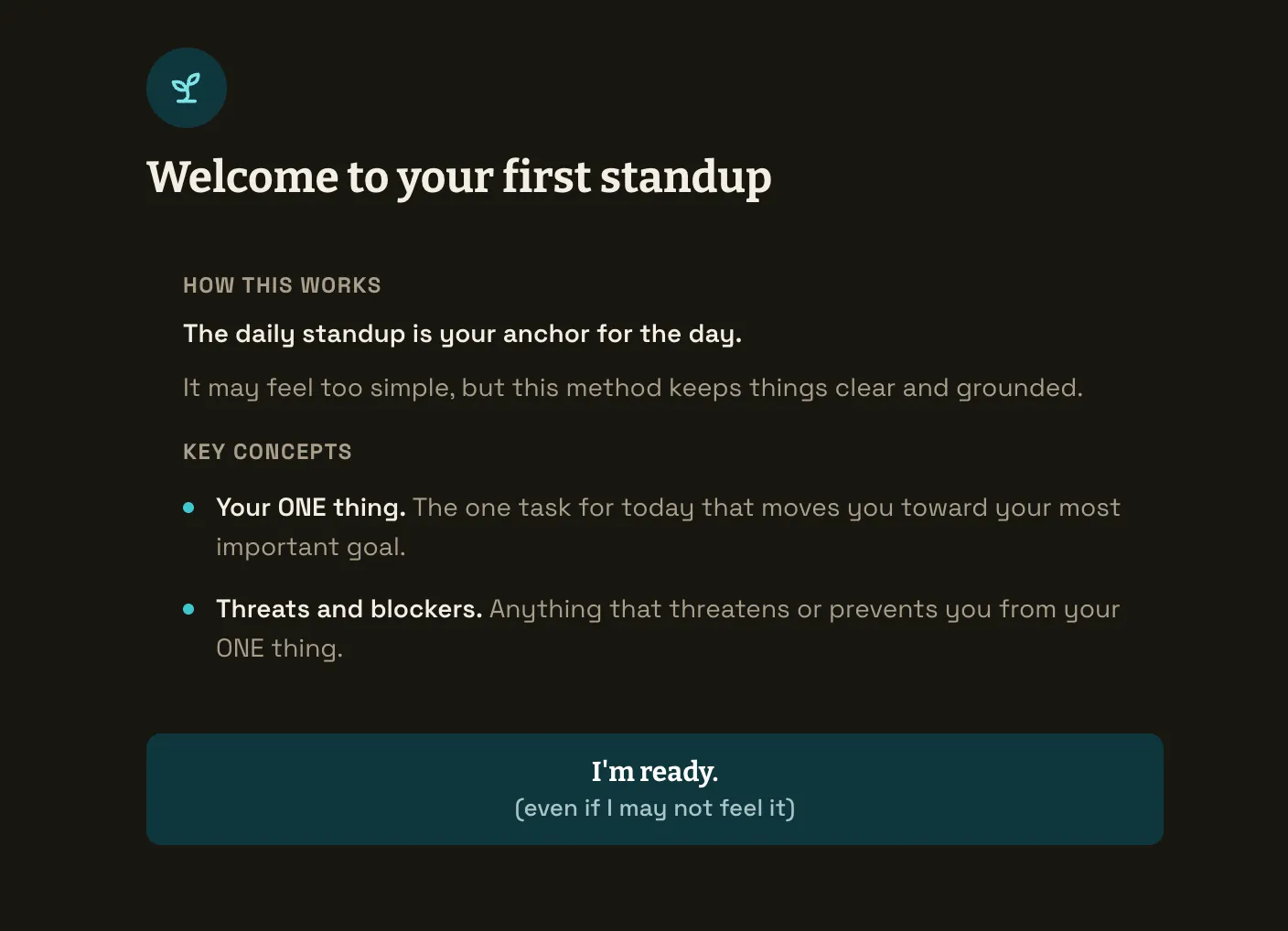 Standup screenshot